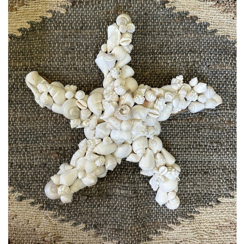 Sea Shell Star Fish Wall Plaque Coastal beach Home Decor nautical marine 15”